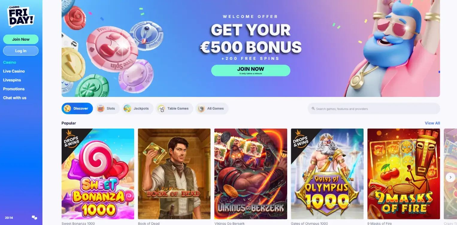 Casino FRIDAY! home page